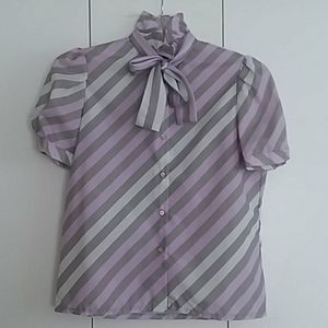 VTG George Yazbek for Gordon Peters Striped Blouse